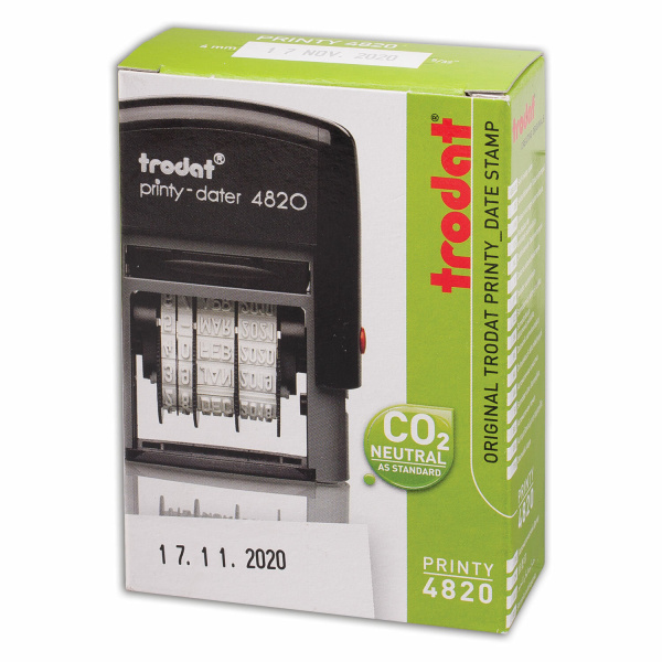 Датер-мини месяц цифрами, оттиск 22х4 мм, синий, TRODAT 4820 BANK, корпус черный, 82498 - Датеры