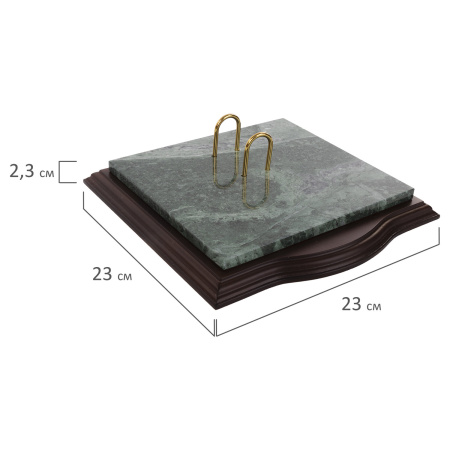 Набор настольный GALANT из мрамора, 7 предметов, зеленый мрамор/отделка красное дерево, 231485 - Настольные наборы и аксессуары из мрамора