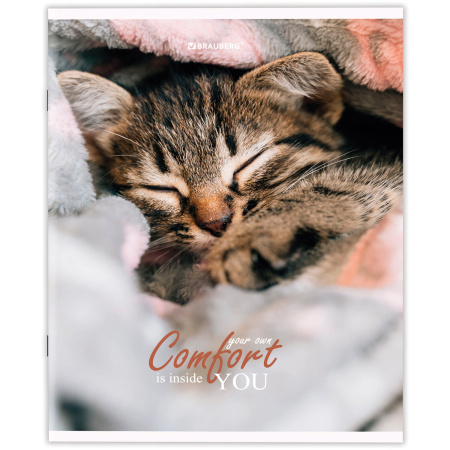 Тетрадь А5 48 л. BRAUBERG скоба, линия, обложка картон, "Питомцы" (микс в спайке), 404386 - Тетради 40-48 листов