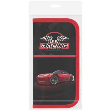 Пенал ПИФАГОР, 2 отделения, ламинированный картон, 19х11 см, "Rocket car", 271536 - Пеналы каркасные