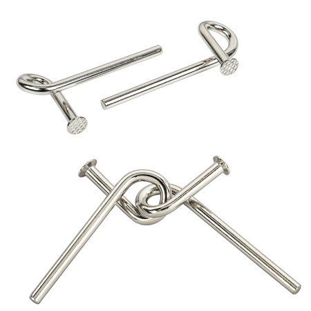 Головоломки металлические большие ЗОЛОТАЯ СКАЗКА, набор 6 штук, ГВОЗДИ, 664925 - Игрушки развивающие