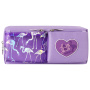 Пенал-косметичка ЮНЛАНДИЯ, 1 отделение, 2 кармана, полиэстер, "Flamingo", фиолетовый, 20х6х8 см, 270260 - Пеналы мягкие