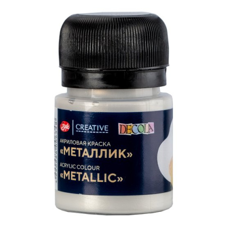 Акриловая краска металлик цвет №961 Светлое серебро 20мл Decola
