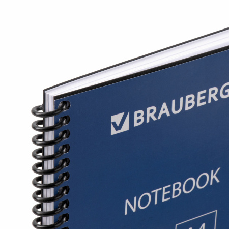 Тетрадь А4, 80 листов, BRAUBERG "Metropolis", спираль пластиковая, клетка, обложка пластик, ЧЕРНЫЙ, 403393 - Тетради формата А4