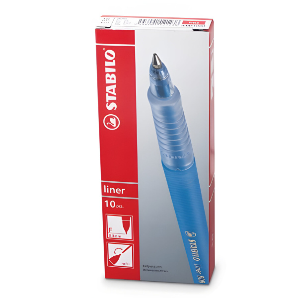 Ручка шариковая STABILO "Liner", КРАСНАЯ, корпус красный, узел 0,7 мм, линия письма 0,3 мм, 808/40 - Ручки шариковые неавтоматические