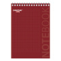 Блокнот А5 146х205 мм, 80 л., гребень, картон, подложка, клетка, ОФИСМАГ, красный, 129869 - Блокноты