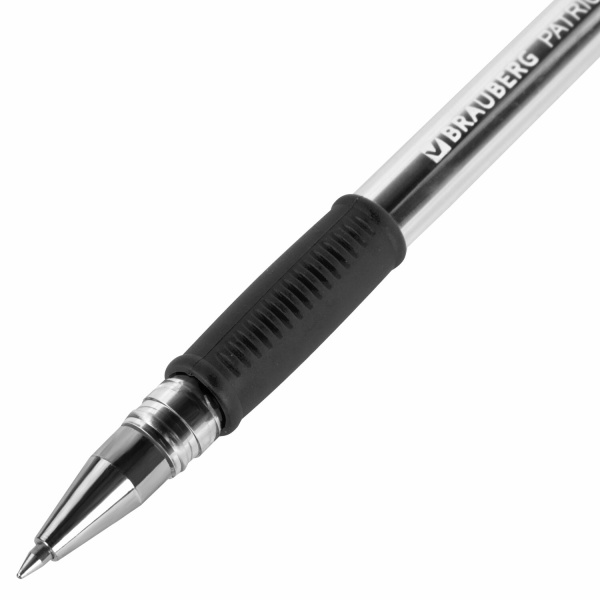 Ручка гелевая РОССИЯ "PATRIOT-GT", ЧЕРНАЯ, корпус прозрачный, узел 0,7 мм, линия письма 0,4 мм, BRAUBERG, 143960 - Ручки гелевые неавтоматические