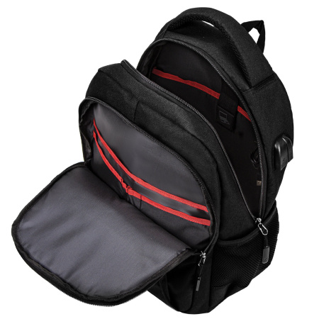 Рюкзак BRAUBERG URBAN универсальный с отделением для ноутбука, USB-порт, "Kinetic", черный, 46х31х18 см, 270798 - Рюкзаки с отделением для ноутбука