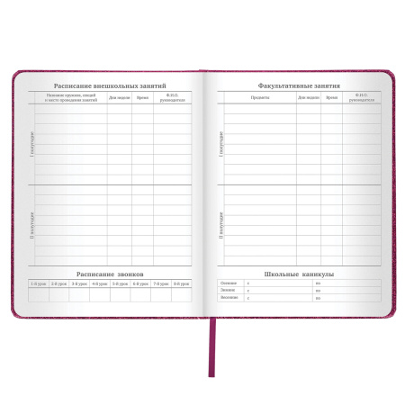 Дневник 1-11 класс 48 л., кожзам (твердая с поролоном), фольга, BRAUBERG "SPARKLE", розовый, 105463 - Дневники универсальные