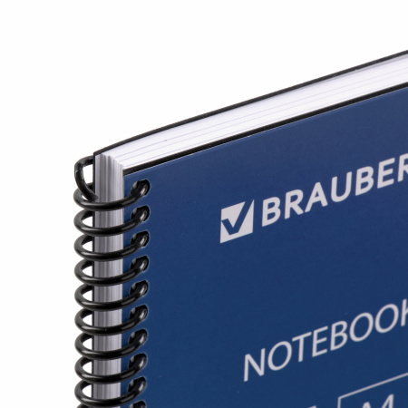 Тетрадь А4, 120 листов, BRAUBERG "Metropolis", спираль пластиковая, клетка, обложка пластик, ЧЕРНЫЙ, 403390 - Тетради формата А4