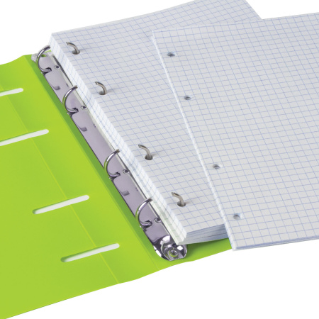 Тетрадь на кольцах А5 160х215 мм, 80 л., пластик, клетка, BRAUBERG, "Салатовый", 403250 - Тетради на кольцах и сменные блоки к ним