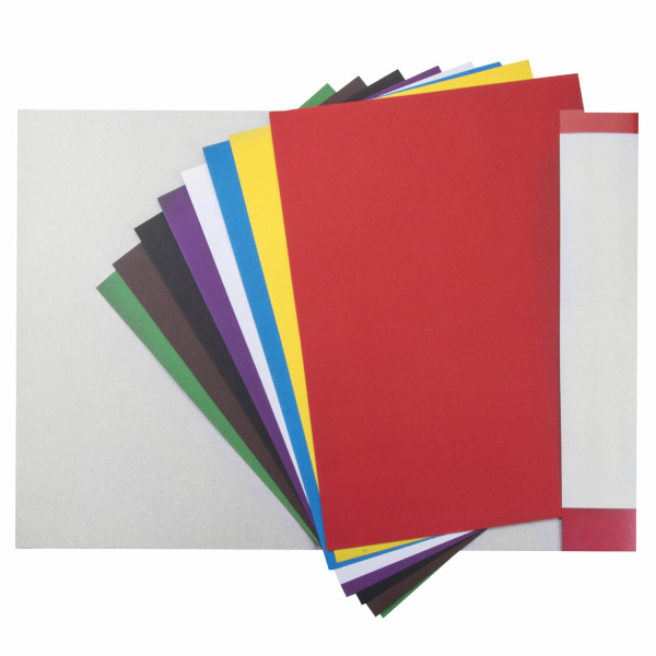 Картон цветной БОЛЬШОГО ФОРМАТА, А3 немелованный (матовый), 8 листов 8 цветов, BRAUBERG, (297х420 мм), "Кораблик", 129907 - Цветной и белый картон