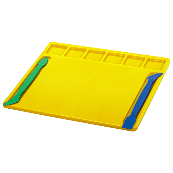 Доска для лепки с отделениями и 2 стеками А5, 200х170 мм, ассорти, BRAUBERG KIDS, 271145 - Доски, стеки и формочки для лепки