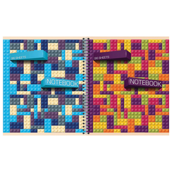 Тетрадь А5, 96 л., ПЗМБ, гребень, клетка/линия, TWIN лак, перевёртыш (4 обложки), "Легко!", 028541 - Тетради более 60 листов