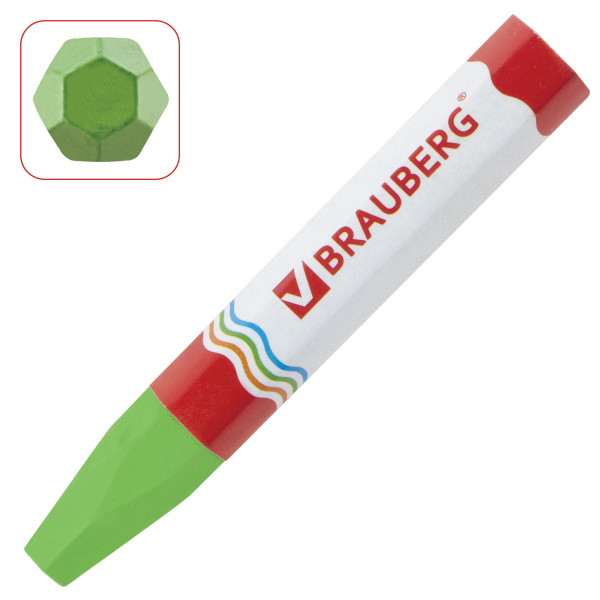 Восковые мелки утолщенные BRAUBERG "АКАДЕМИЯ", НАБОР 6 цветов, на масляной основе, яркие цвета, 227294 - Мелки