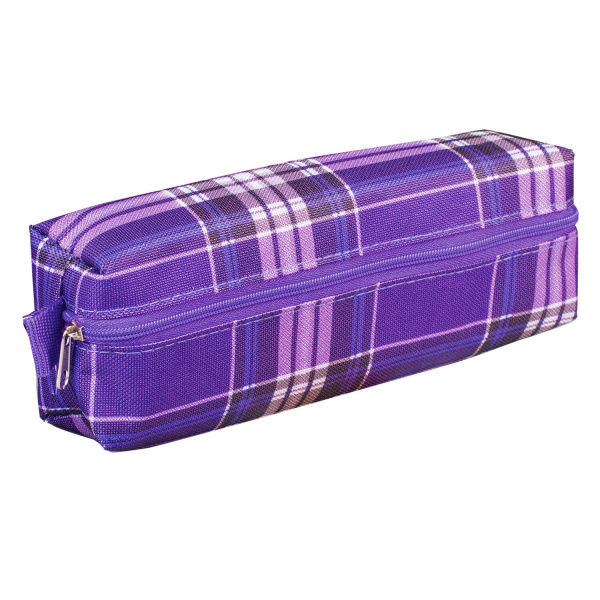 Пенал-косметичка BRAUBERG полиэстер, ассорти 5 цветов, "Шотландия", 20х6х4 см, дисплей, 223897 - Пеналы мягкие