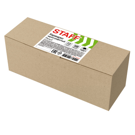 Карандаши чернографитные простые HB, ВЫГОДНАЯ УПАКОВКА КОМПЛЕКТ 72 штуки, STAFF, 181880 - Карандаши чернографитные
