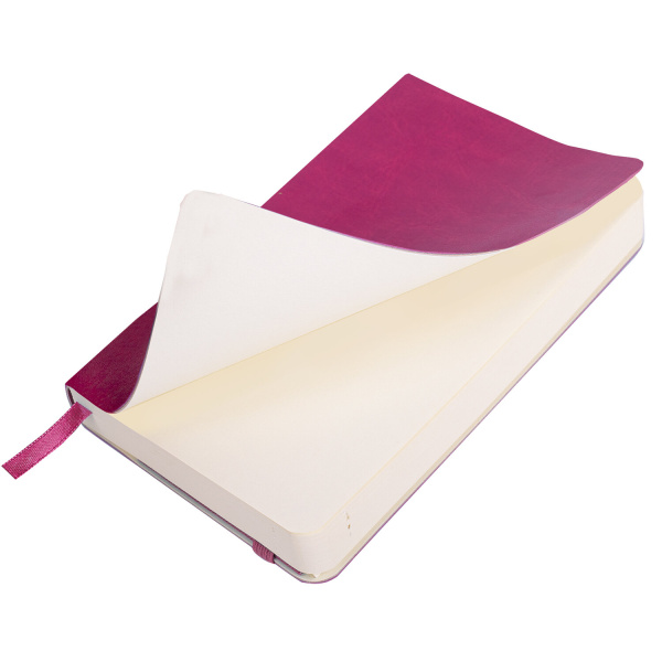 Ежедневник недатированный МАЛЫЙ 100х150 мм А6 BRAUBERG "Metropolis Ultra", под кожу, 160 л., розовый, 113302 - Ежедневники с покрытием "под кожу и ткань"