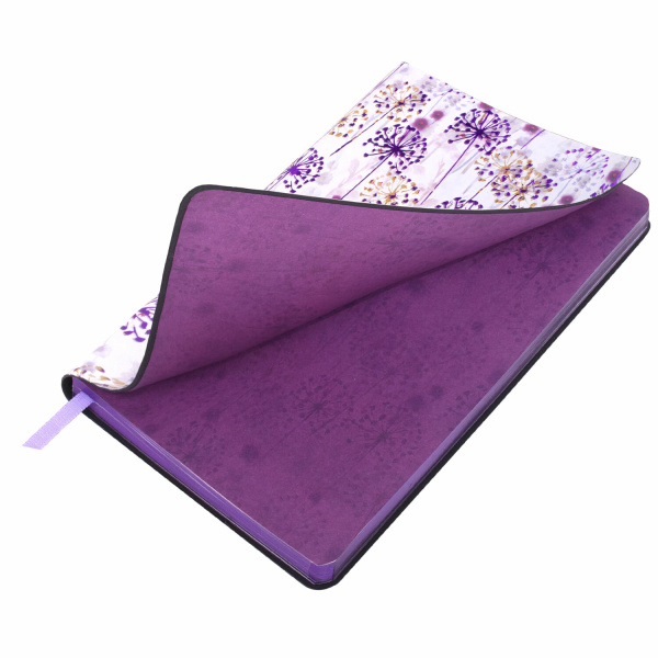 Ежедневник недатированный B6 (127х186 мм), BRAUBERG VISTA, под кожу, гибкий, срез фольга, 136 л., "Spring meadow", 112111 - Ежедневники с покрытием "под кожу и ткань"