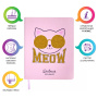 Дневник 1-11 класс 48 л., кожзам (твердая), печать, глиттер, ЮНЛАНДИЯ, "Meow", 106203 - Дневники универсальные