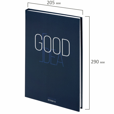 Блокнот БОЛЬШОЙ ФОРМАТ (205х290 мм) А4, 128 л., твердый, клетка, STAFF, "Good Idea", 114406 - Блокноты в книжном переплете