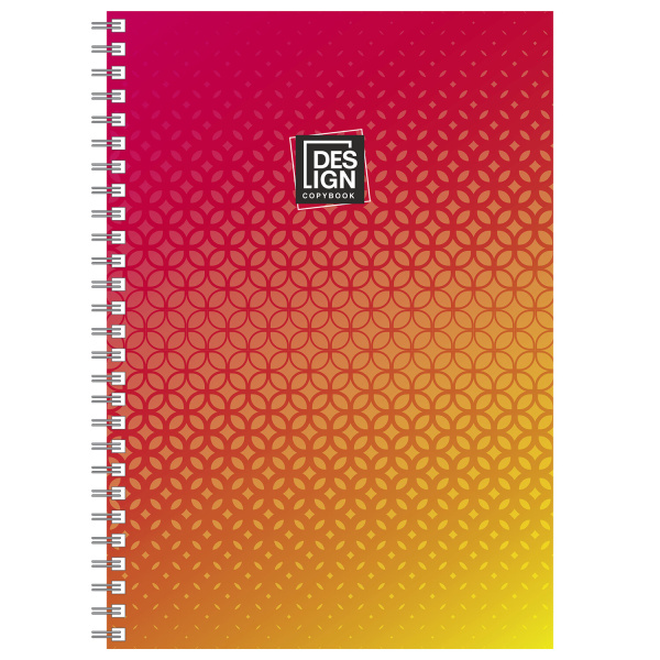 Тетрадь А4, 80 л., ПЗБМ, гребень, клетка, фольга, TWIN лак, "Градиент" (4 вида), 028160 - Тетради формата А4