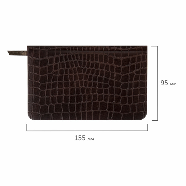 Еженедельник недатированный МАЛЫЙ ФОРМАТ А6 (95х155 мм) BRAUBERG "Alligator", кожзам, 64 л., коричневый, 126183 - Еженедельники