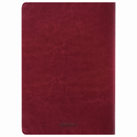 Тетрадь 48 л. в клетку обложка гладкий кожзам, сшивка, A5 (147х210мм), БОРДОВЫЙ, BRAUBERG VIVA, 403891 - Тетради 40-48 листов