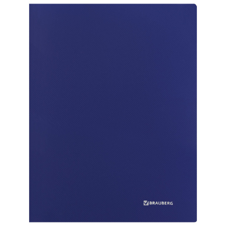 Папка с металлическим скоросшивателем и внутренним карманом BRAUBERG "Диагональ", темно-синяя, до 100 листов, 0,6 мм, 221352 - Папки с пружинным и пластиковым скоросшивателем