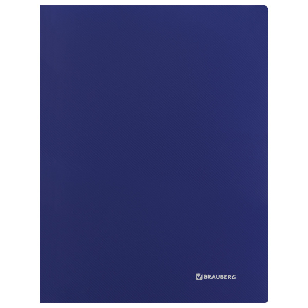 Папка с металлическим скоросшивателем и внутренним карманом BRAUBERG "Диагональ", темно-синяя, до 100 листов, 0,6 мм, 221352 - Папки с пружинным и пластиковым скоросшивателем