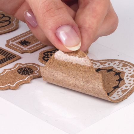 Наклейки пробковые для скрапбукинга и декора ТАБЛИЧКИ, 6 штук, с рисунком, ОСТРОВ СОКРОВИЩ, 662279 - Наклейки для творчества