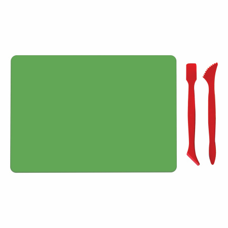 Доска для лепки компактная с 2 стеками А5, 205х150 мм, зеленая, ПИФАГОР, 270559 - Доски, стеки и формочки для лепки