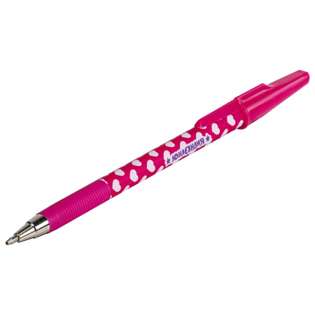 Ручка шариковая ЮНЛАНДИЯ "HEARTS", синяя, SOFT TOUCH покрытие, узел 0,7 мм, линия письма 0,35 мм, 143729 - Ручки шариковые неавтоматические