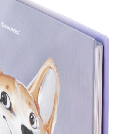 Дневник 1-11 класс 48 л., твердый, BRAUBERG, блестки, с подсказом, "Корги", 106607 - Дневники для младших классов