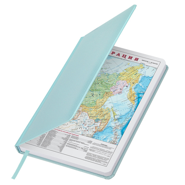 Ежедневник недатированный А5 138x213 мм BRAUBERG "Profile" балакрон, 136 л., мятный, 111660 - Ежедневники с покрытием "под кожу и ткань"