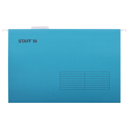 Подвесные папки А4/Foolscap (404х240 мм) до 80 л., КОМПЛЕКТ 10 шт., синие, картон, STAFF, 270933 - Подвесные папки Foolscap