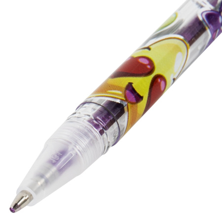 Ручки гелевые ЮНЛАНДИЯ, НАБОР 12 ЦВЕТОВ, БЛЕСТКИ, корпус с печатью, узел 0,7 мм, линия письма 0,5 мм, 142805 - Наборы гелевых ручек