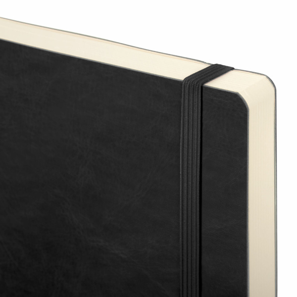 Ежедневник недатированный А5 138х213 мм BRAUBERG "Metropolis Ultra", под кожу, 160 л., черный, 113288 - Ежедневники с покрытием "под кожу и ткань"