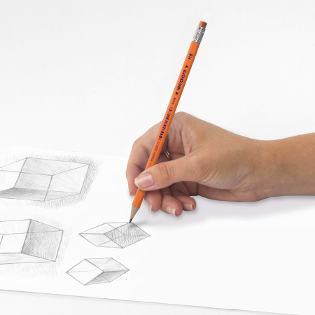 Карандаш чернографитный ЮНЛАНДИЯ, 1 шт., "Неончики", НВ, корпус ассорти, с резинкой, 181589 - Карандаши чернографитные