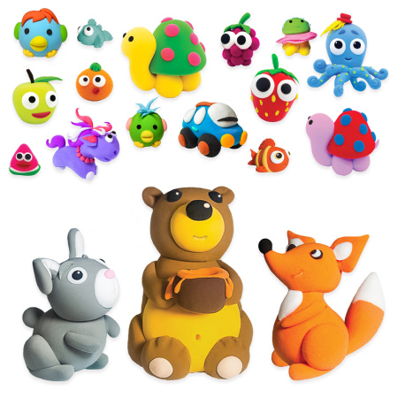 Пластилин супер лёгкий воздушный застывающий 36 цветов, 360 г, 3 стека, ЮНЛАНДИЯ, 105907 - Пластилин