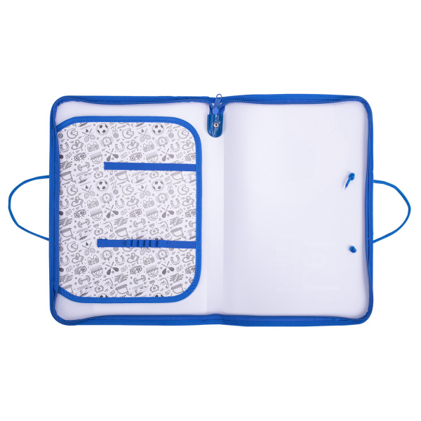 Папка для труда на молнии с ручками ПИФАГОР А4, 1 отделение, пластик, органайзер, "Game begin", 270879 - Папки для тетрадей и уроков труда