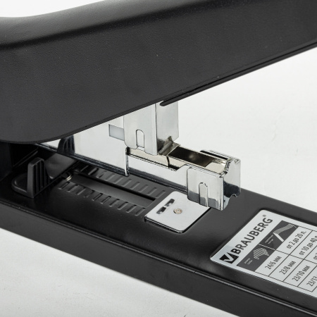 Степлер МОЩНЫЙ №24/6-23/13 BRAUBERG "Heavy duty MX", до 80 листов, черный, 222563 - Степлеры мощные