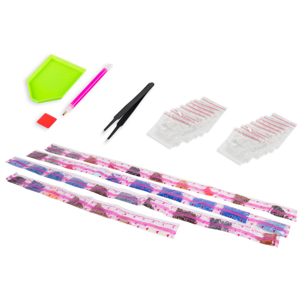 Картина стразами (алмазная мозаика) 40х50 см, ОСТРОВ СОКРОВИЩ "Девочка с собачкой", без подрамника, 662588 - Алмазная вышивка