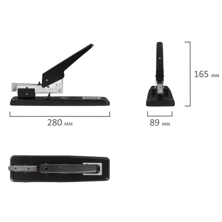 Степлер МОЩНЫЙ №24/6-23/13 металлический STAFF "Manager", до 70 листов, черный, 227663 - Степлеры мощные