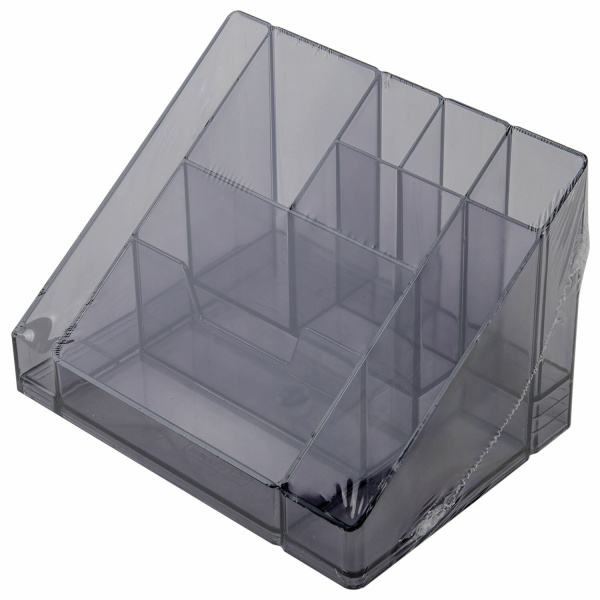 Подставка-органайзер BRAUBERG GRAND OFFICE, 9 отделений, 115х160х105 мм, тонированная серая, 238099, ОР11 - Подставки канцелярские без наполнения