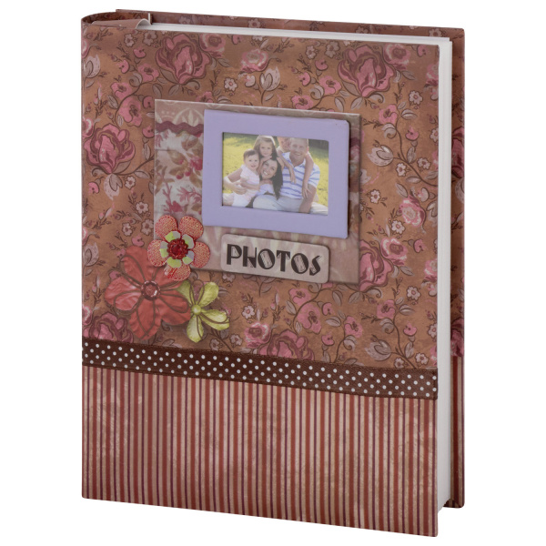 Фотоальбом BRAUBERG на 200 фотографий 10х15 см, твердая обложка, "Семья", бокс, красно-коричневый, 390673 - Фотоальбомы