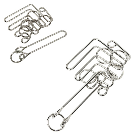 Головоломка металлическая большая ЗОЛОТАЯ СКАЗКА, 24 вида, в дисплее, разные уровни сложности, 664924 - Игрушки развивающие