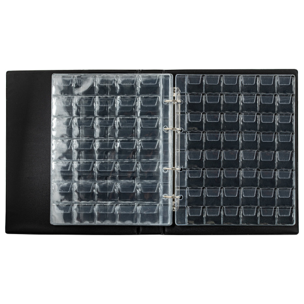 Альбом нумизмата для 297 монет и 6 бон (купюр) "OPTIMA", 230х270 мм, ПВХ, коричневый, STAFF, 238077 - Альбомы для монет и купюр