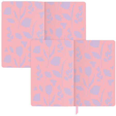 Ежедневник недатированный А5 (138х213 мм), BRAUBERG VISTA, под кожу, гибкий, 136 л., "Blossom", 112014 - Ежедневники с покрытием "под кожу и ткань"