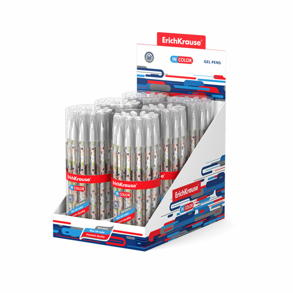 Ручка гелевая ERICH KRAUSE InColor "Flower Cocktail", СИНЯЯ, игольчатый узел 0,5 мм, линия письма 0,4 мм, 50838 - Ручки гелевые неавтоматические